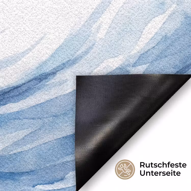 Water - Beweging - Natuur - Modern - Blauw Deurmat klein -antislip_DE