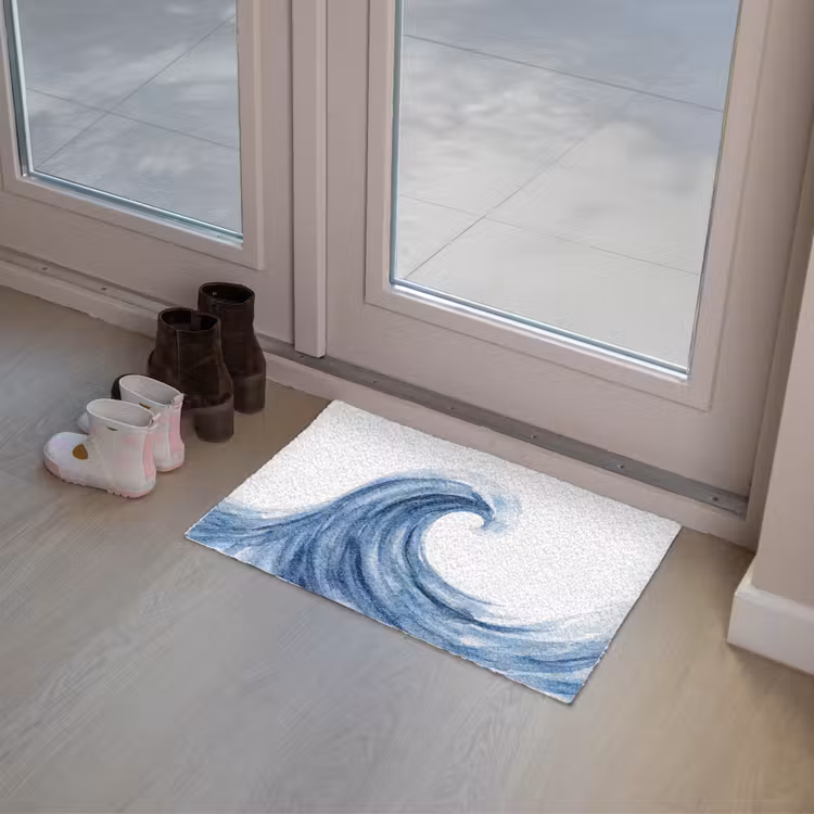 Water - Beweging - Natuur - Modern - Blauw Deurmat klein -sfeer3