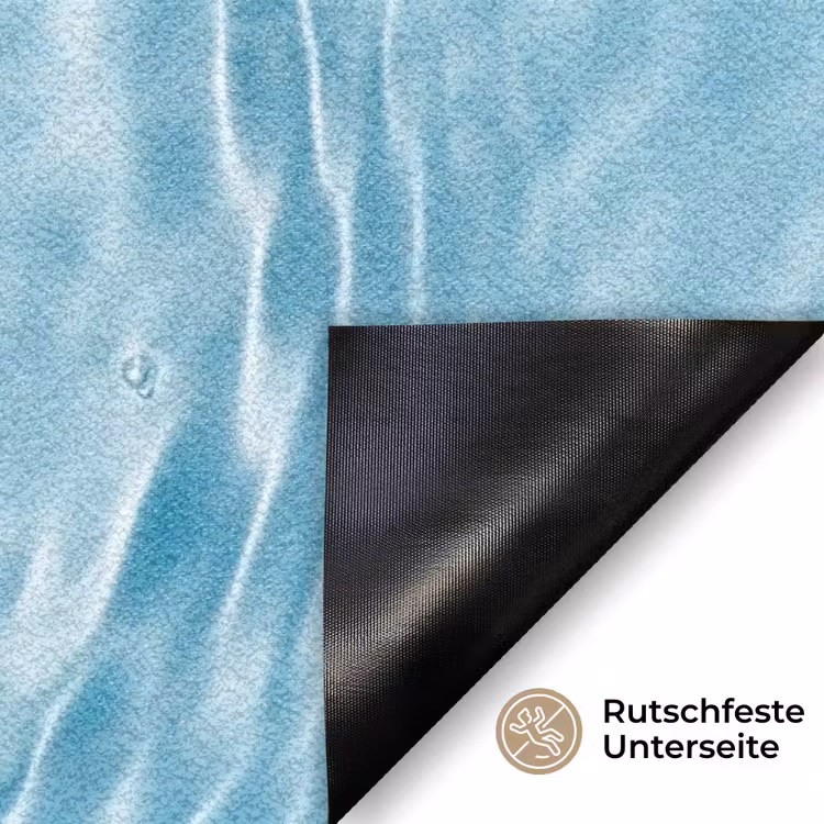 Water - Blauw - bubbels Deurmat klein -antislip_DE