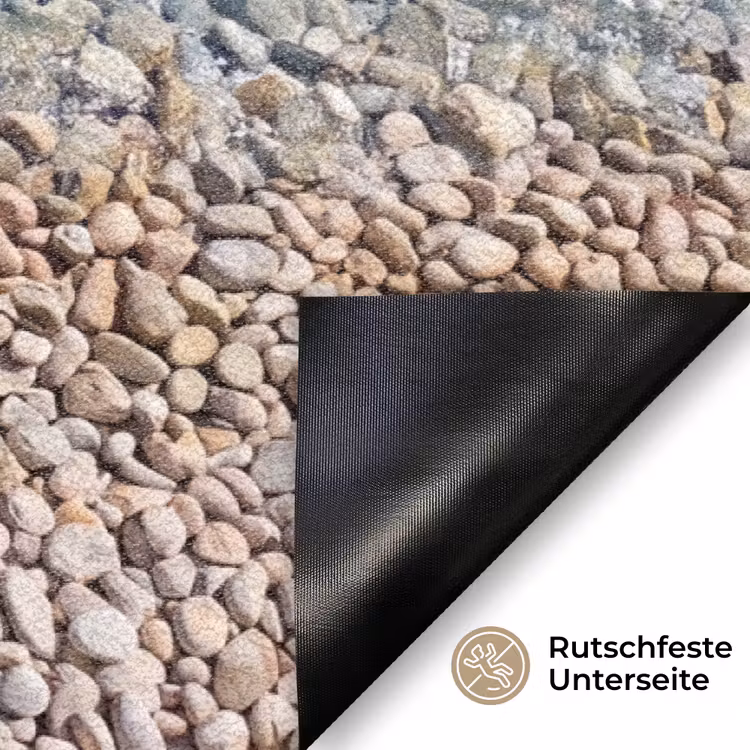 Water - Kiezels - Natuur - Levendig - Turkoois Deurmat klein -antislip_DE
