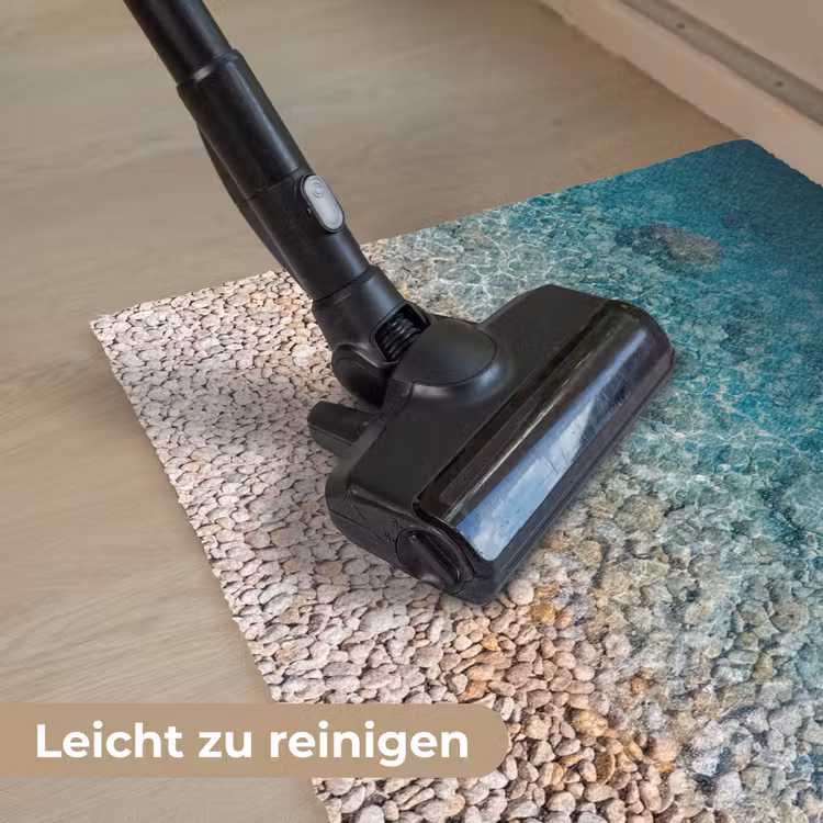 Water - Kiezels - Natuur - Levendig - Turkoois Deurmat klein -reinigen_DE