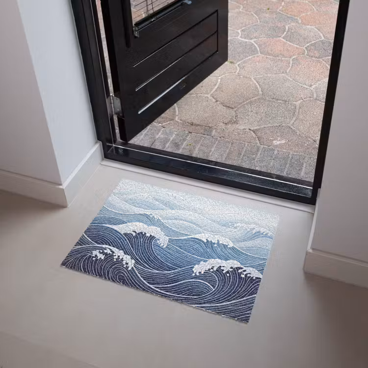 Water - Mozaïek - Landschap - Modern - Blauw Deurmat klein -sfeer5