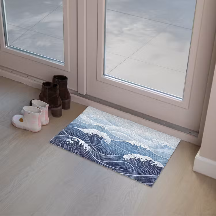 Water - Mozaïek - Landschap - Modern - Blauw Deurmat klein -sfeer3