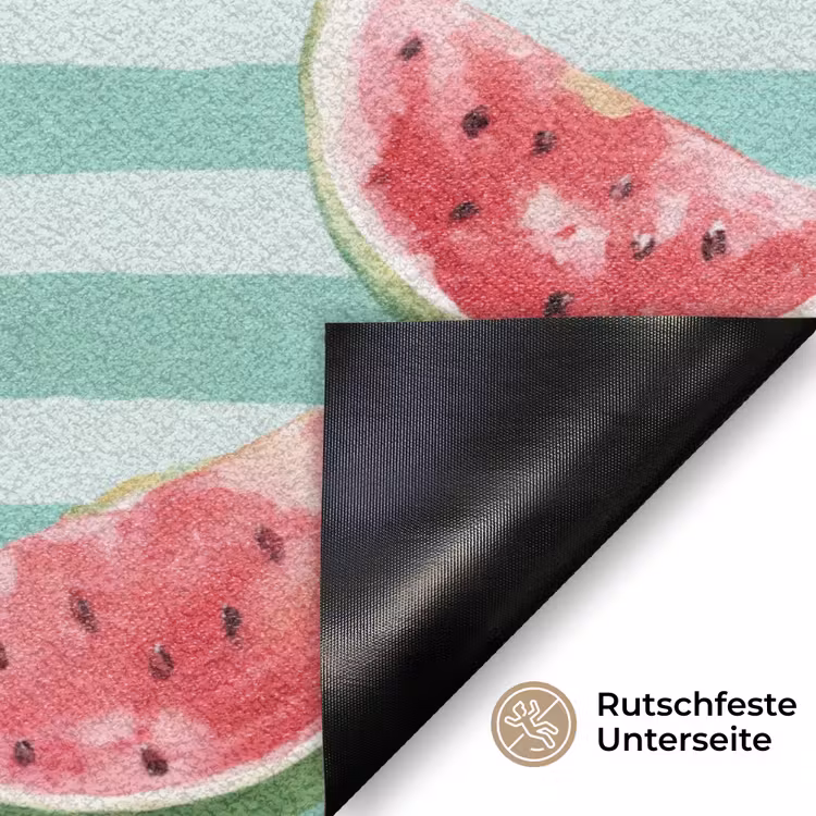 Watermeloen - Strepen - Groen Deurmat klein 898 -antislip_DE