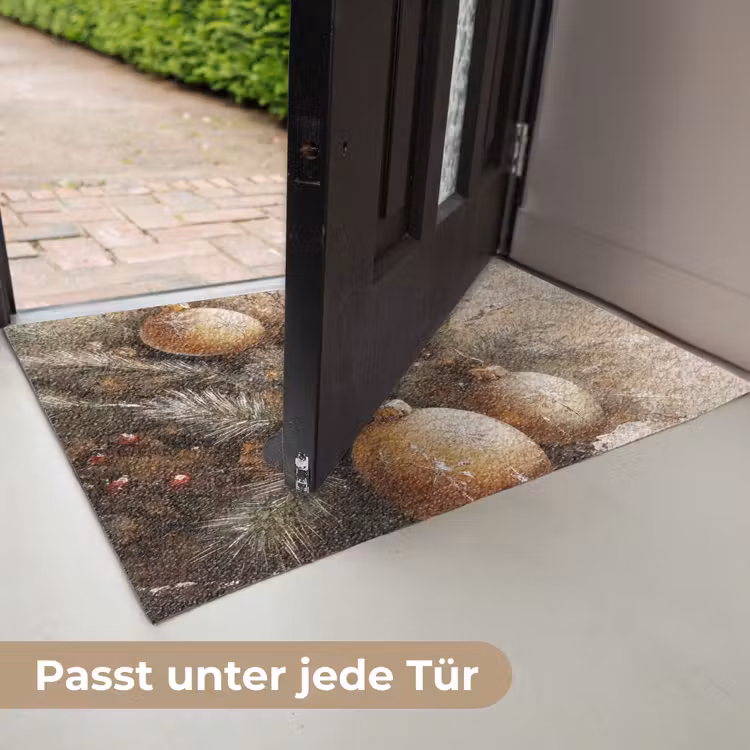 Kerst - Kerstballen - Beige - Goud Deurmat klein -USP_DE