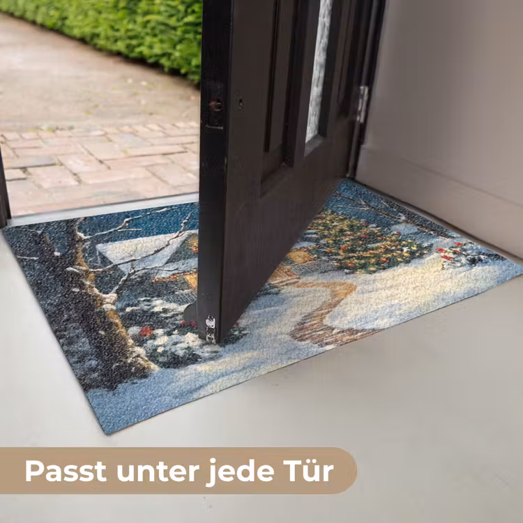 Kerst - Kerstboom - Winter - Huis - Sneeuw Deurmat klein -USP_DE