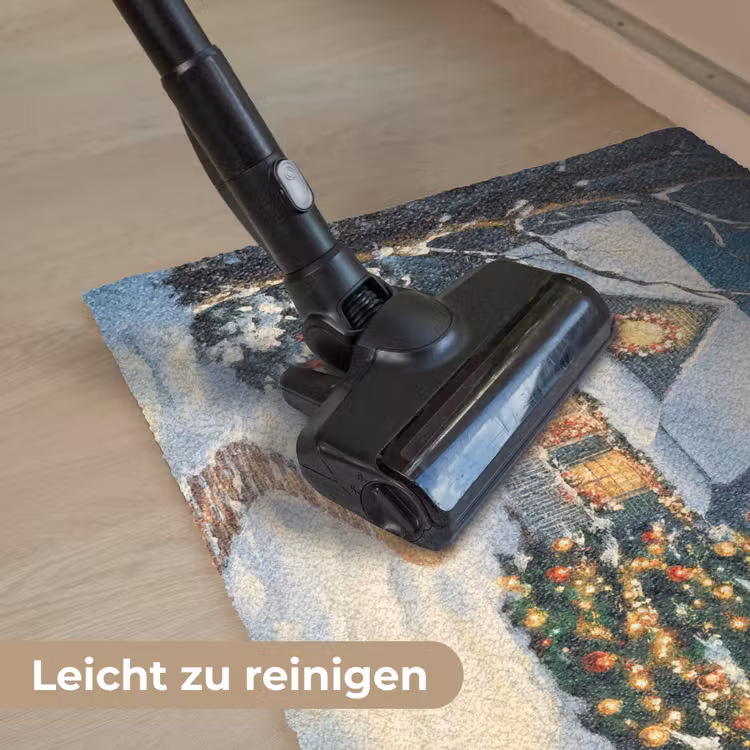 Kerst - Kerstboom - Winter - Huis - Sneeuw Deurmat klein -reinigen_DE