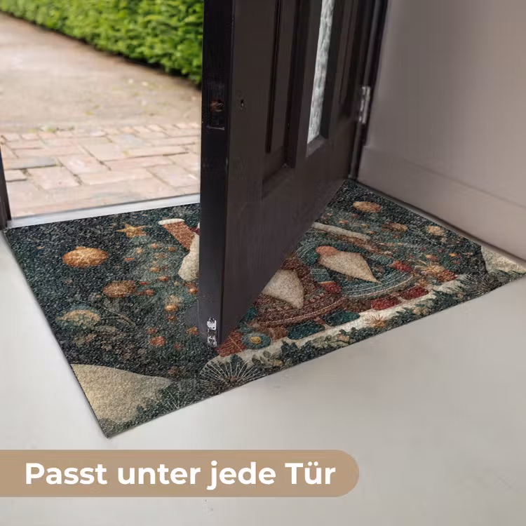 Kerst - Gnomen - Peperkoekhuisje - Rood - Groen Deurmat klein -USP_DE