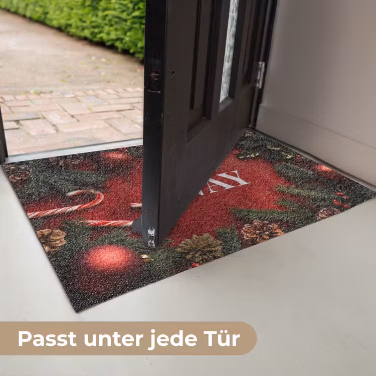 Kerst - Quote - Rood - Kerstballen Deurmat klein -USP_DE