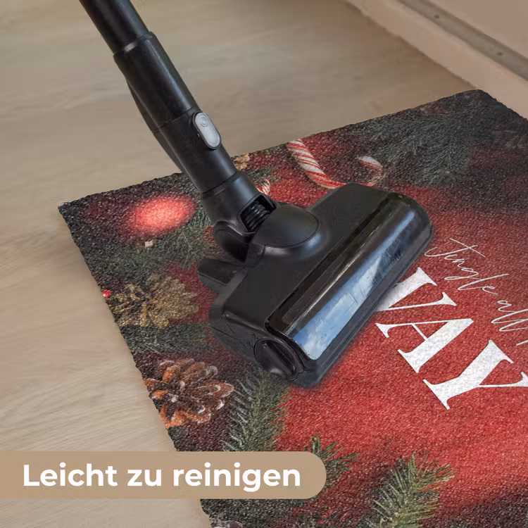 Kerst - Quote - Rood - Kerstballen Deurmat klein -reinigen_DE