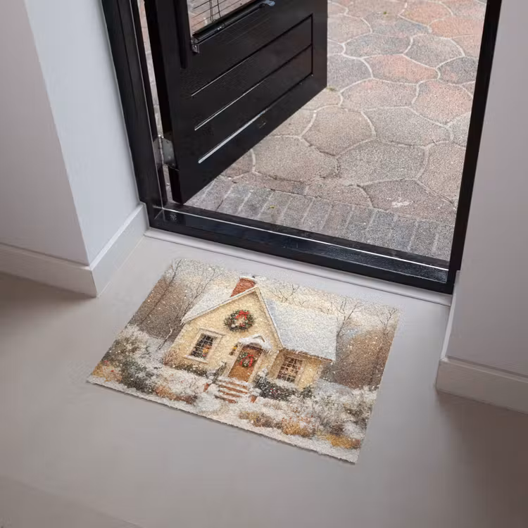 Kerst - Huis - Winter - Sneeuw Deurmat klein -sfeer5
