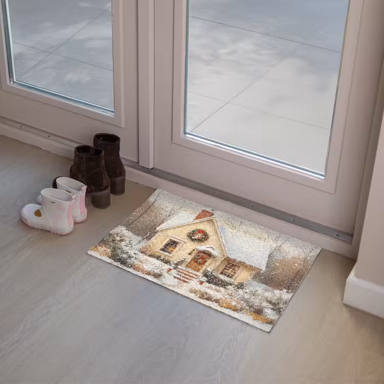 Kerst - Huis - Winter - Sneeuw Deurmat klein -sfeer3