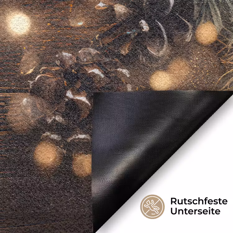 Kersthoekdecoratie - Dennenappels - Lichtjes Deurmat klein -antislip_DE