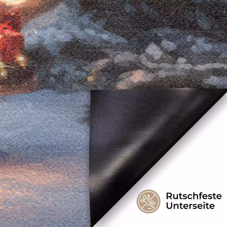 Kersttruck - Sneeuwbos - Rood Deurmat klein -antislip_DE