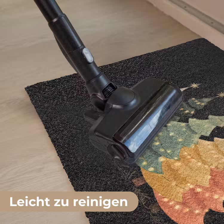 Kerstbomen - Kleurrijk - Lichtjes - Ster Deurmat klein -reinigen_DE