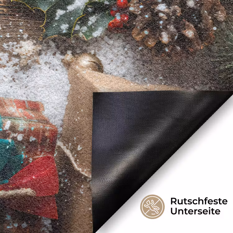 Kerstdecoratie - Geschenken - Hout - Veelkleurig Deurmat klein -antislip_DE