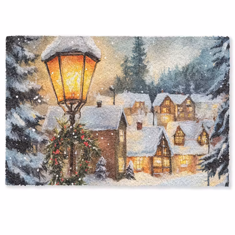 Kerstdorp - Huizen - Sneeuw - Kerst Deurmat klein -zkaufland3d