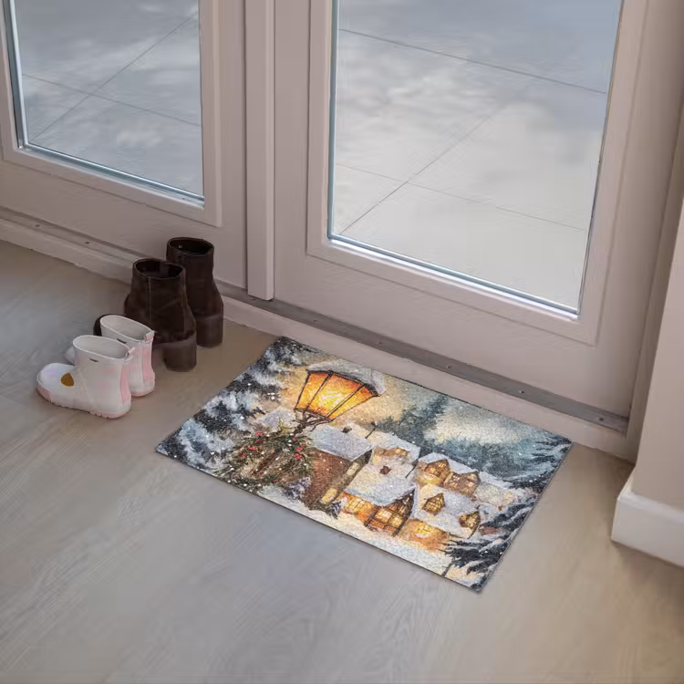 Kerstdorp - Huizen - Sneeuw - Kerst Deurmat klein -sfeer3