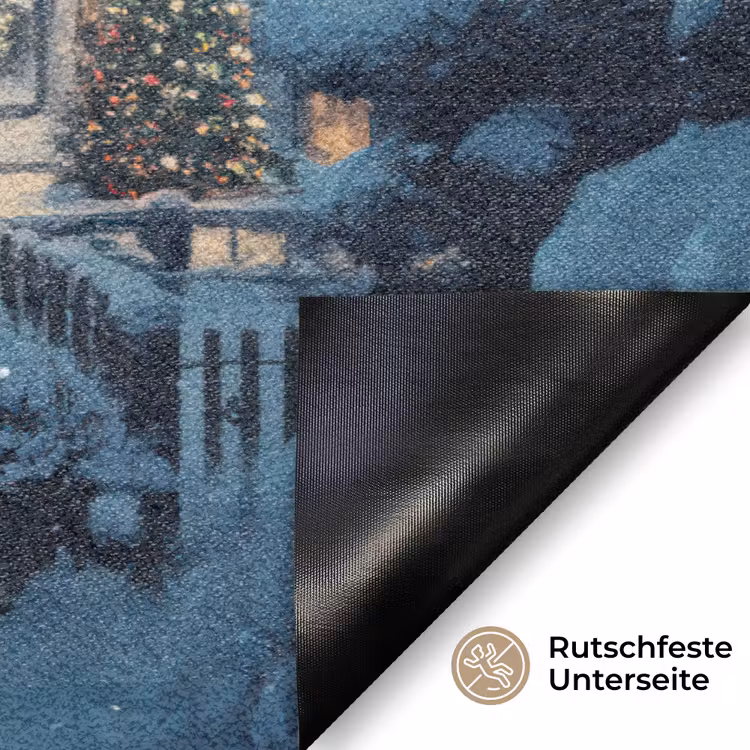 Kerstdorp - Kerst - Sneeuw - Winter Deurmat klein -antislip_DE