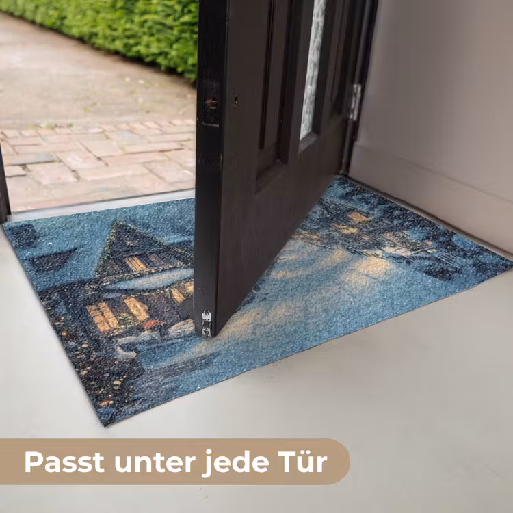 Kerstdorp - Kerst - Sneeuw - Winter Deurmat klein -USP_DE
