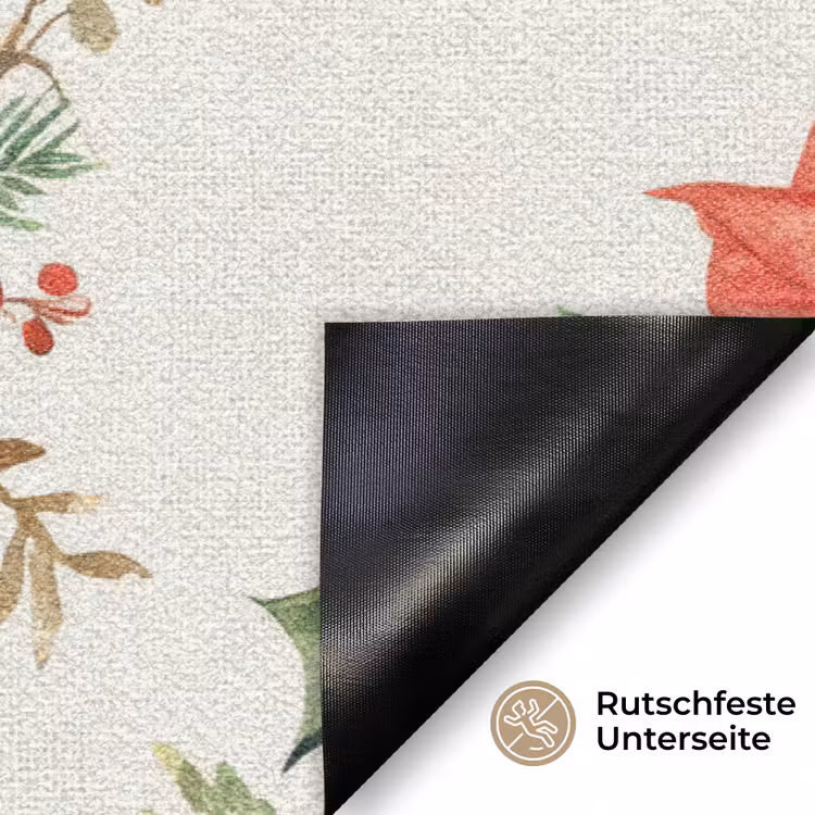 Kerstkrans - Hert - Hulst - Rood Deurmat klein -antislip_DE
