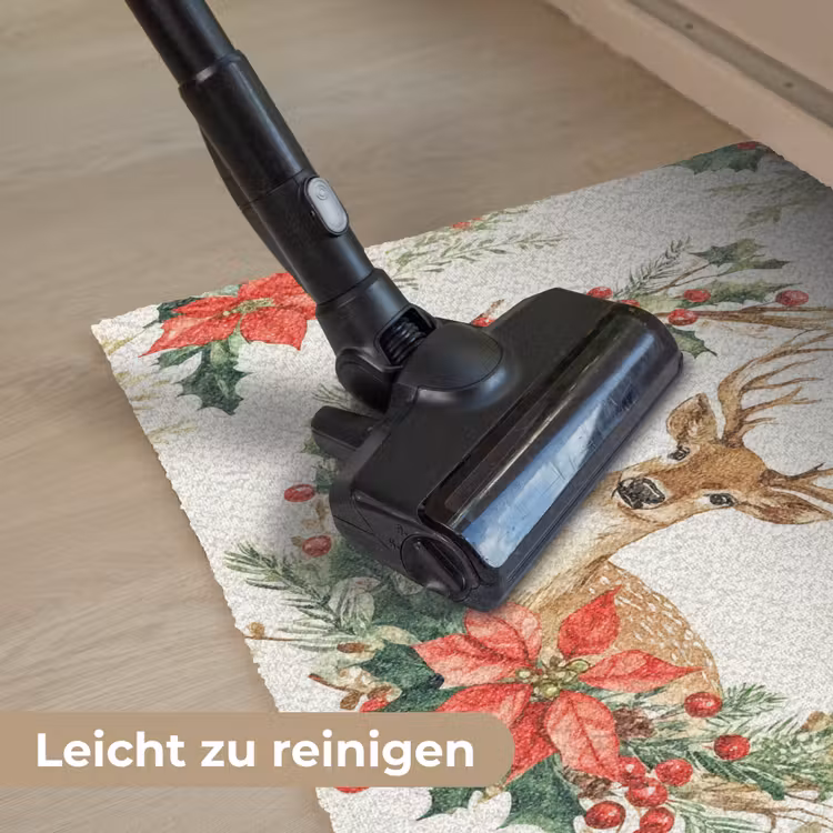 Kerstkrans - Hert - Hulst - Rood Deurmat klein -reinigen_DE