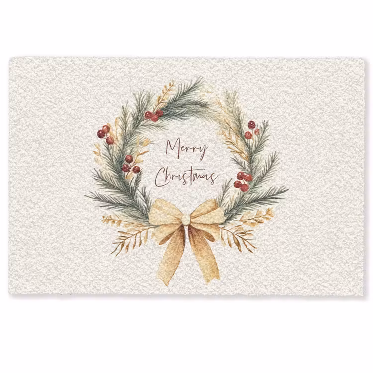 Kerstkrans - Kerst - Goud - Beige Deurmat klein -zkaufland3d