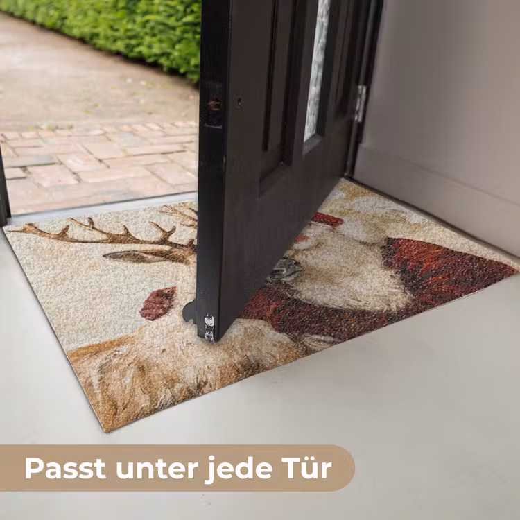 Kerstman - Rendier - Kerst - Christmas Deurmat klein -USP_DE