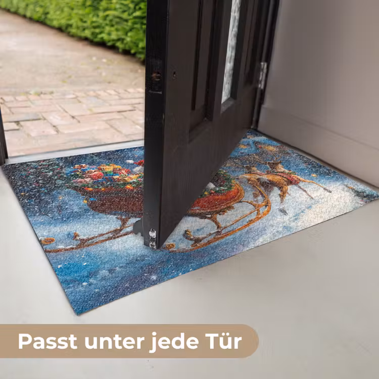 Kerstman - Rendier - Kerst - Sneeuw Deurmat klein -USP_DE