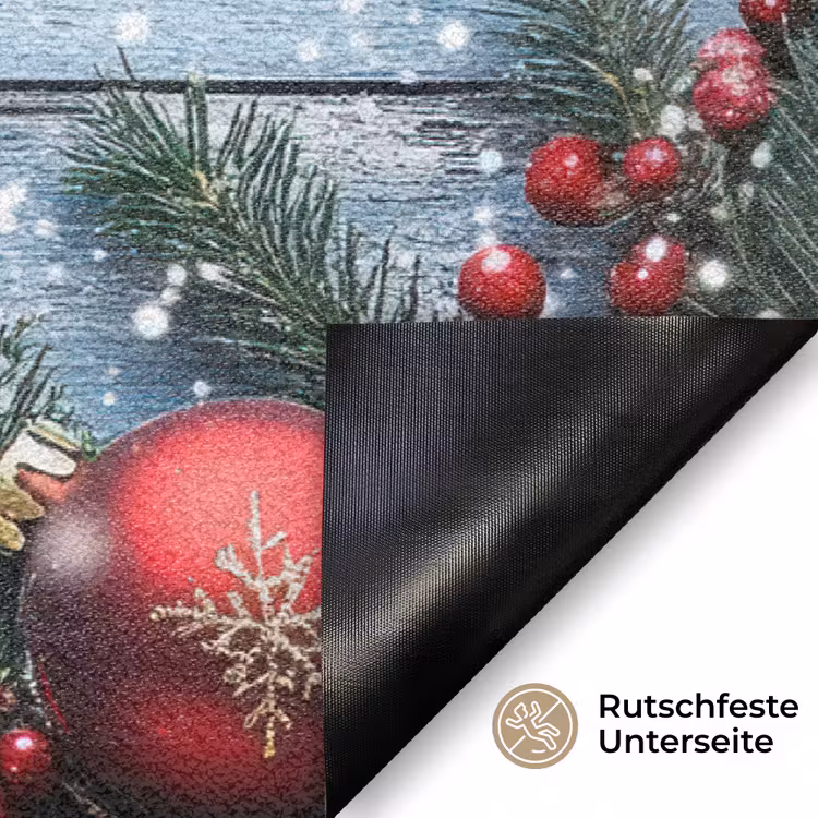 Kerstomlijsting - Sneeuw - Meerkleurig Deurmat klein -antislip_DE