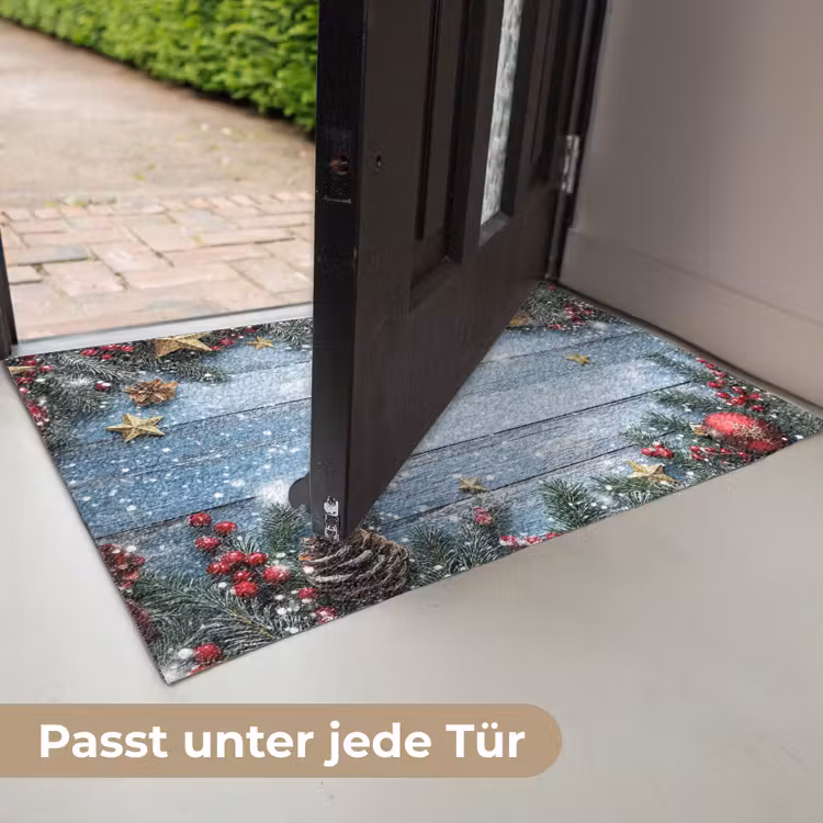Kerstomlijsting - Sneeuw - Meerkleurig Deurmat klein -USP_DE