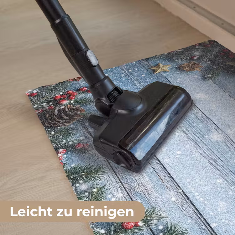 Kerstomlijsting - Sneeuw - Meerkleurig Deurmat klein -reinigen_DE