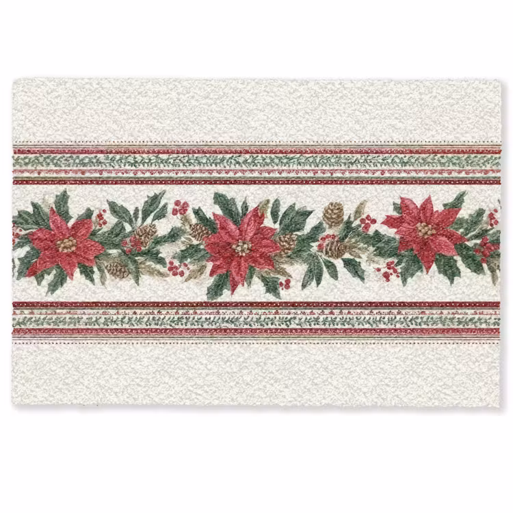 Kerststrook - Poinsettia - Rood - Groen Deurmat klein -zkaufland3d