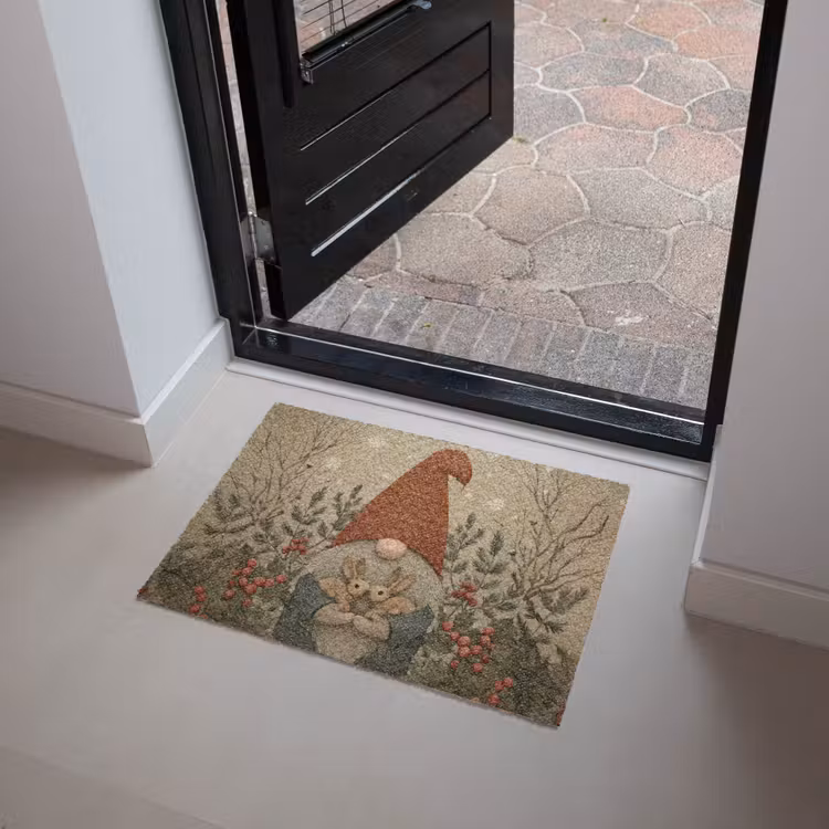 Kerstgnome - Konijntjes - Kleurrijk Deurmat klein -sfeer5