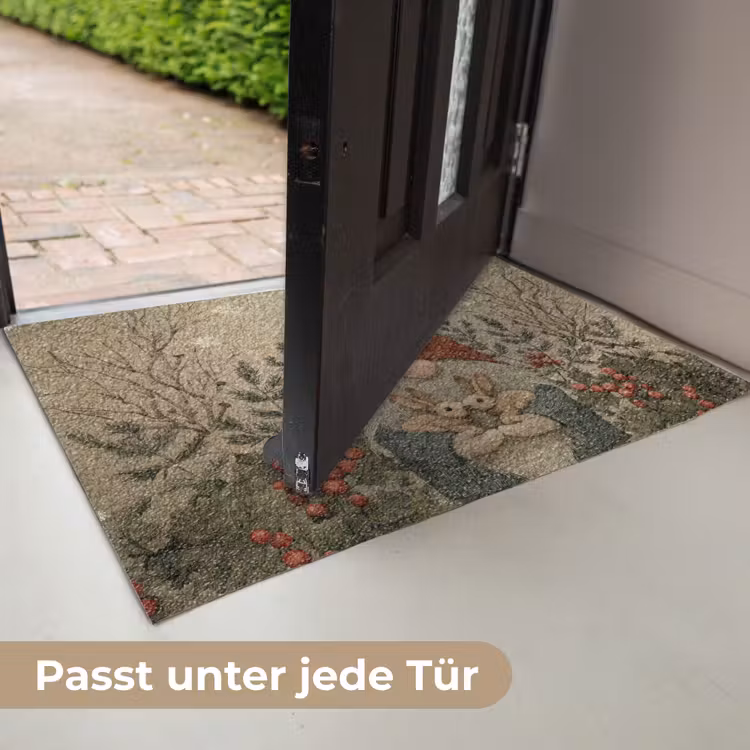 Kerstgnome - Konijntjes - Kleurrijk Deurmat klein -USP_DE