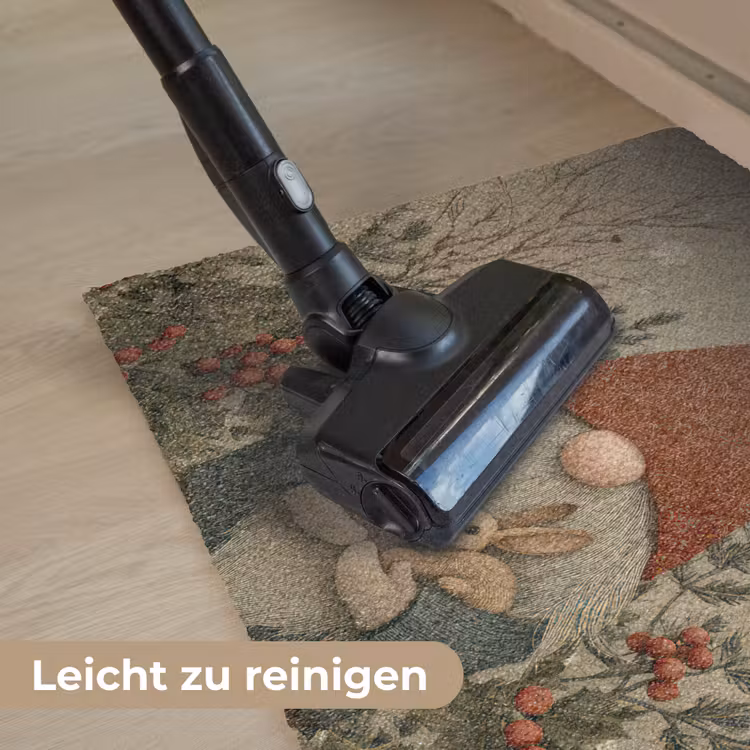 Kerstgnome - Konijntjes - Kleurrijk Deurmat klein -reinigen_DE