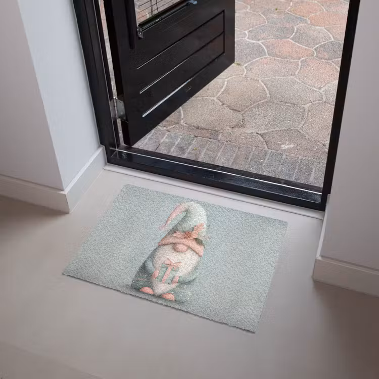 Kerstgnome - Cadeau - Groen Deurmat klein -sfeer5