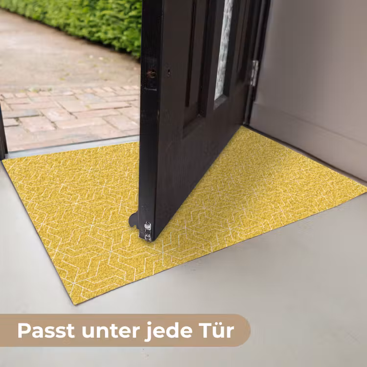 Wit - Geel - Patroon - Geometrisch Deurmat klein 898 -USP_DE