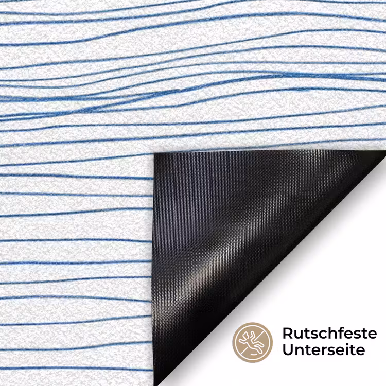 Golf - Brekende - Natuur - Minimalistisch - Blauw Deurmat klein -antislip_DE