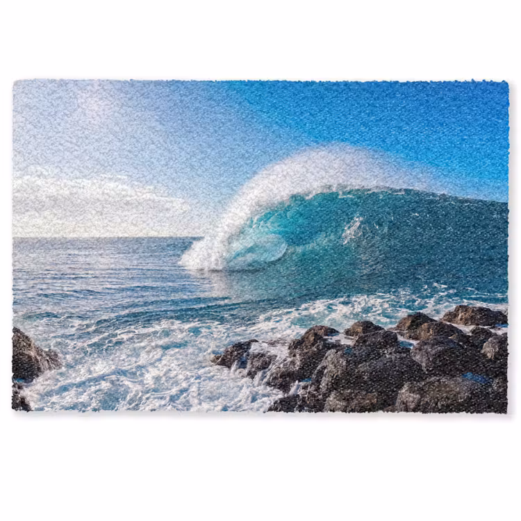 Golf - Oceaan - Brekend - Water - Blauw Deurmat klein -zkaufland3d