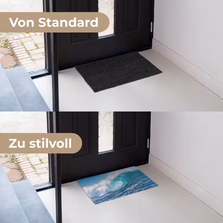 Golf - Oceaan - Water - Dynamisch - Blauw Deurmat klein -voor-na_DE