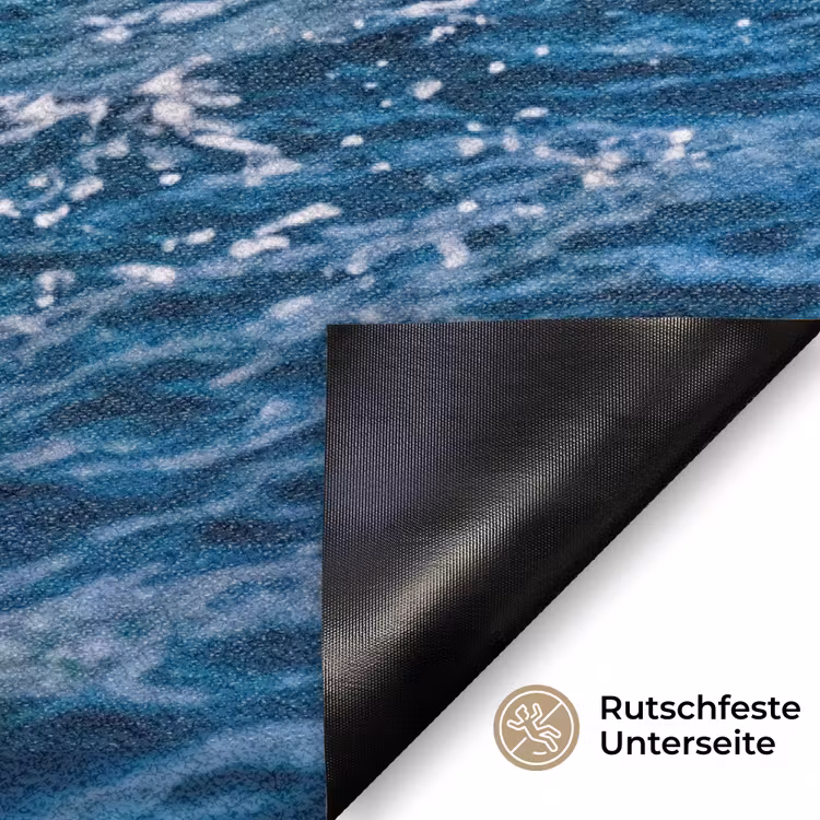 Golf - Oceaan - Water - Dynamisch - Blauw Deurmat klein -antislip_DE