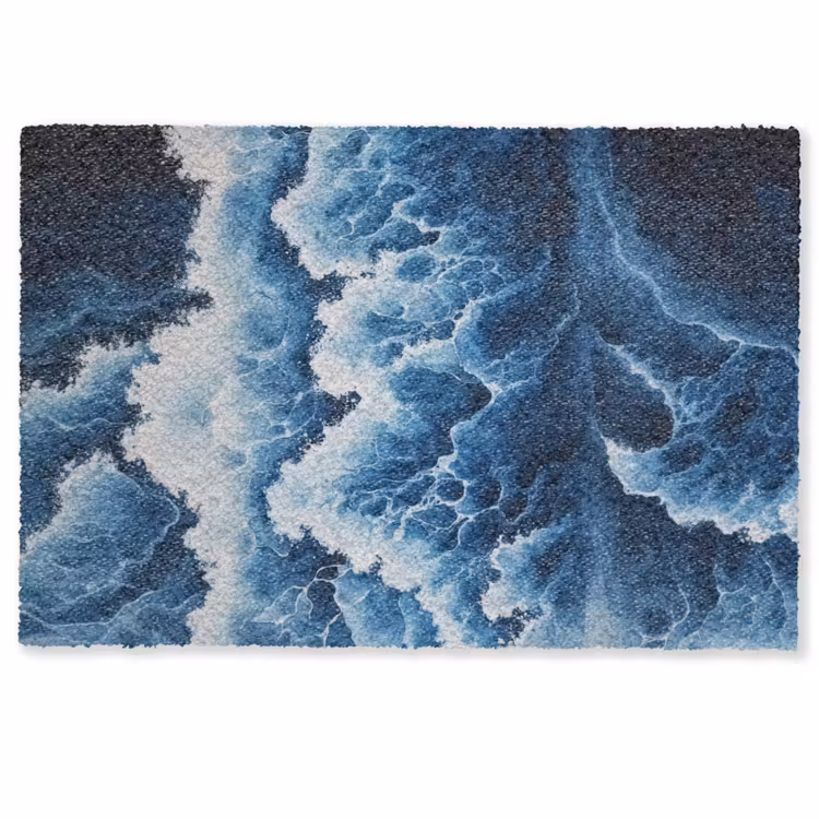 Golven - Blauw - Schuim Deurmat klein -zkaufland3d