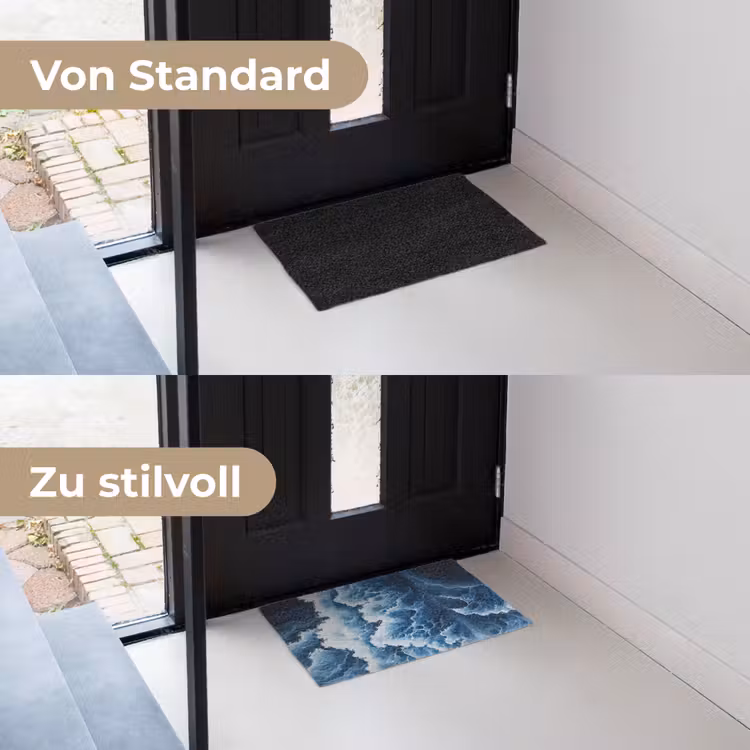Golven - Blauw - Schuim Deurmat klein -voor-na_DE