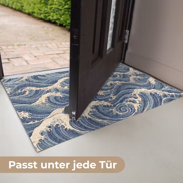 Golven - Zee - Natuur - Abstract - Blauw Deurmat klein -USP_DE