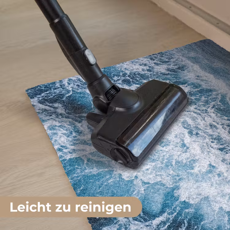 Golven - Oceaan - Blauw Deurmat klein -reinigen_DE
