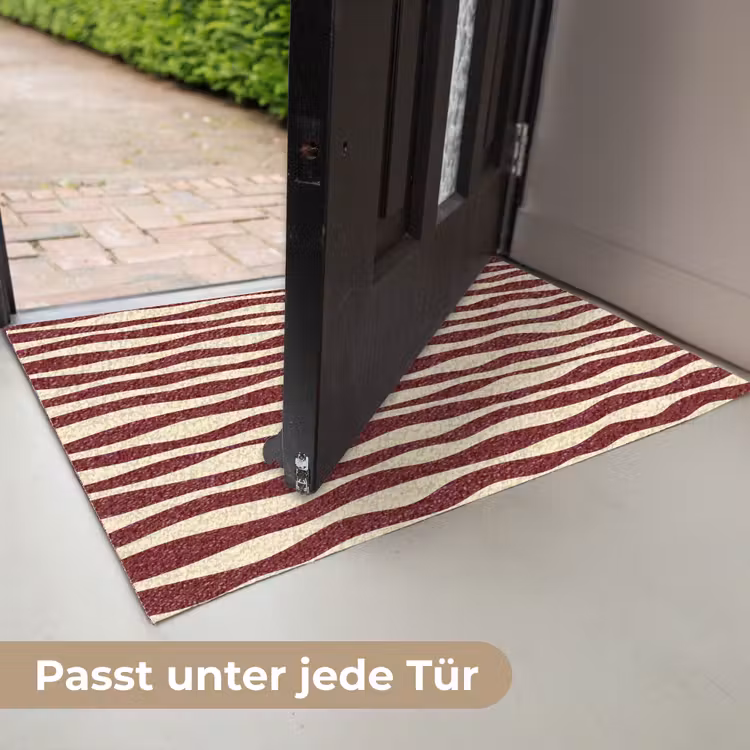 Golven - Rood - Patroon - Crème Deurmat klein 898 -USP_DE