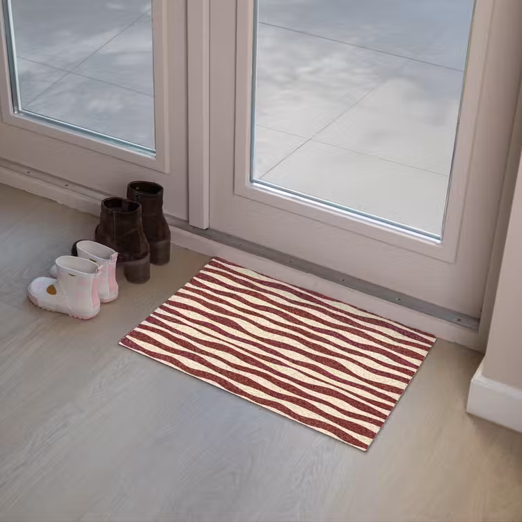 Golven - Rood - Patroon - Crème Deurmat klein 898 -sfeer3