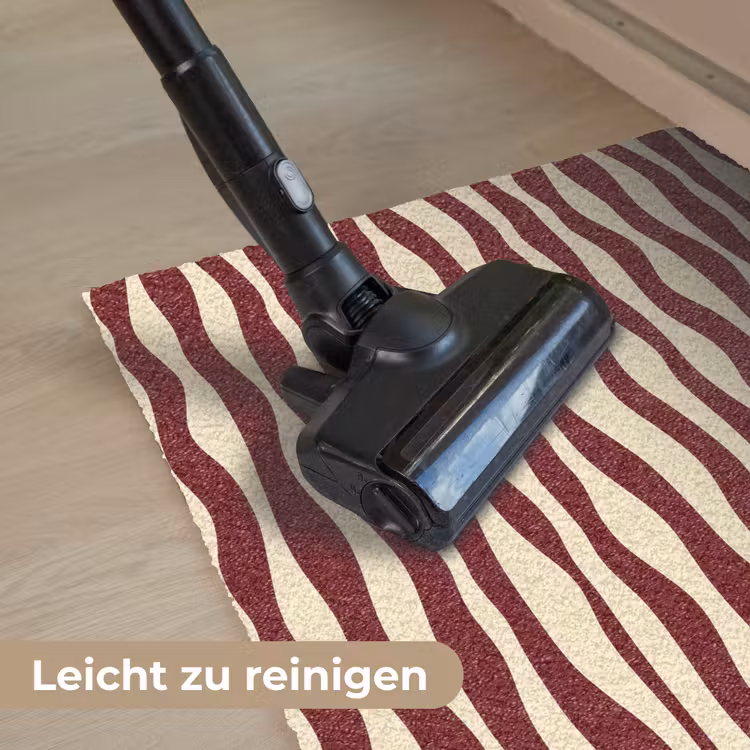 Golven - Rood - Patroon - Crème Deurmat klein 898 -reinigen_DE