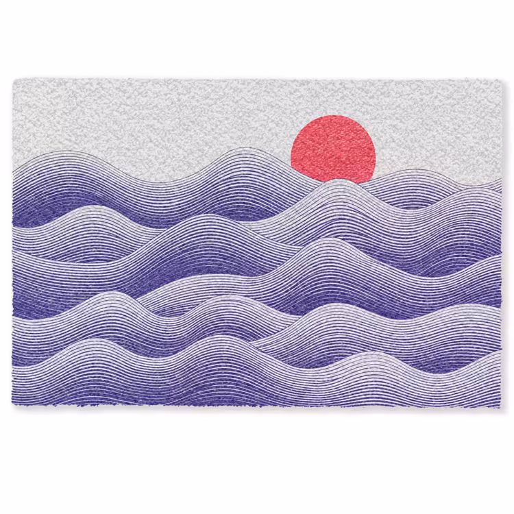Golven - Zon - Natuur - Abstract - Rood Deurmat klein -zkaufland3d